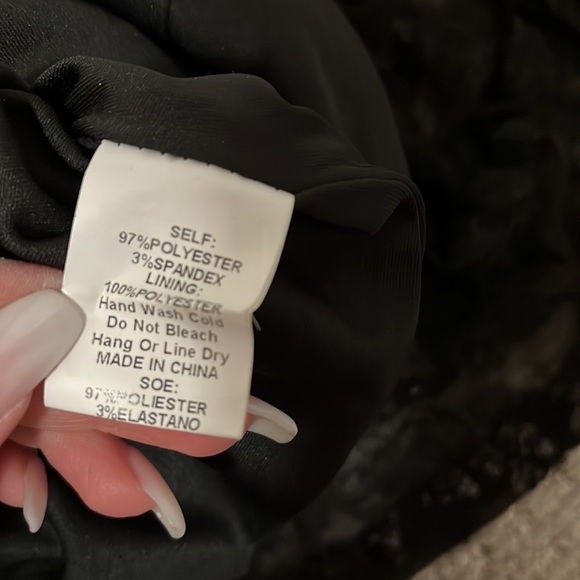 Windsor Meredith one shoulder sequin formal black dress - Picture 6 of 11